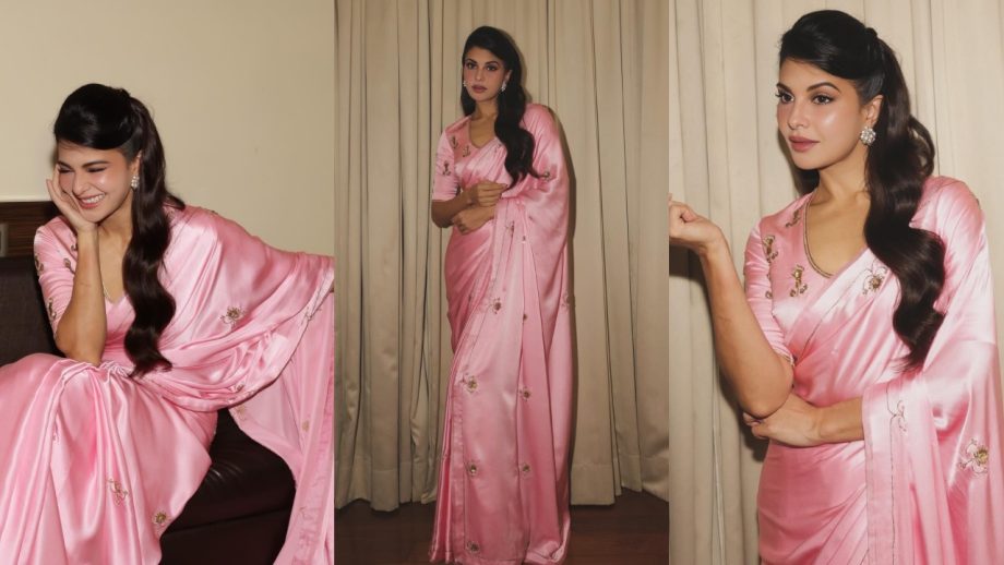 Jacqueline Fernandez Shows How To Rock Vintage Fashion In A Pink Saree 930919