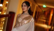 Jannat Zubair Dazzles In A Sheer White Saree With Golden Zari Border