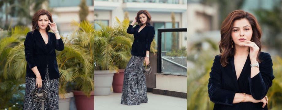 Rubina Dilaik Bids Farewell To 2024 In Style, Rocks Her Look In Velvet Blazer And Embellished Bottoms 928726