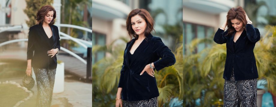 Rubina Dilaik Bids Farewell To 2024 In Style, Rocks Her Look In Velvet Blazer And Embellished Bottoms 928727