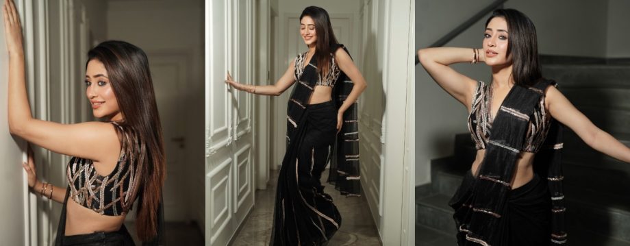 Shivangi Joshi Turns Desi Girl In Black Sheer Saree With Shimmery Blouse, Checkout Viral Photos 928328