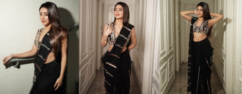 Shivangi Joshi Turns Desi Girl In Black Sheer Saree With Shimmery Blouse, Checkout Viral Photos 928329