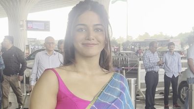 Baby John’s Wamiqa Gabbi Makes Airport Her Personal Runway In A Timeless Striped Simple Saree, Check Photos