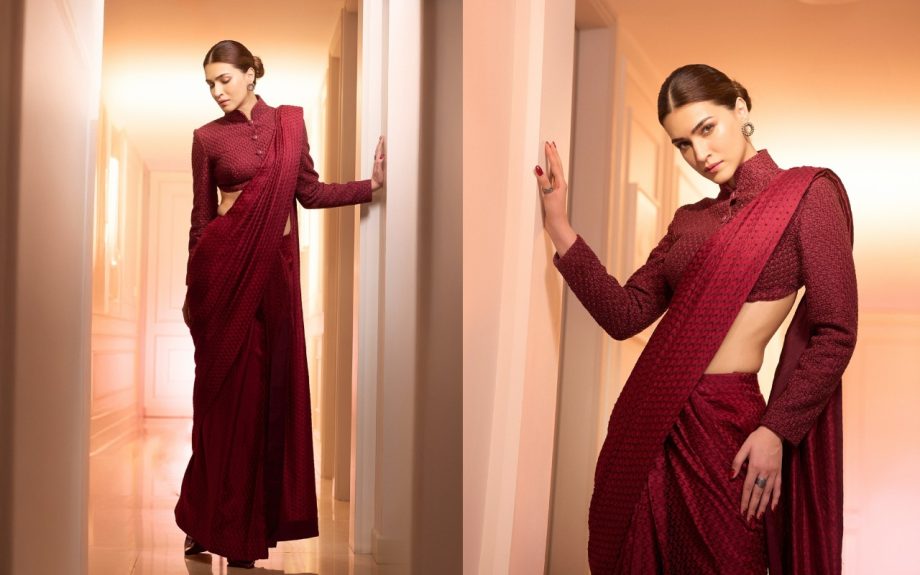 c Blends Tradition with Modernity in a Red Saree Look 931199