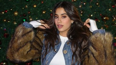 Janhvi Kapoor’s Cozy Denim Look Gets a Luxe Upgrade with Feathered Jacket