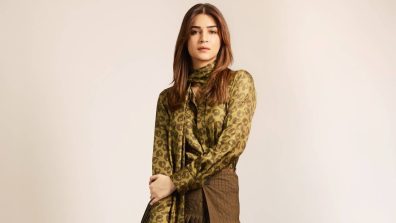 Kriti Sanon Rocks the Earthy Chic Look with Olive Green Shirt and Brown Skirt Combo