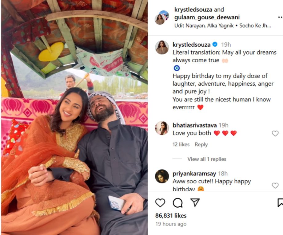 Krystle DSouza Celebrates The Birthday Of Her Rumoured Boyfriend Gulaam Gouse Deewani; Check For Details 934192