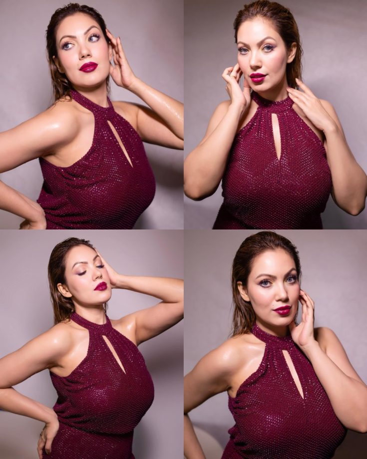 Munmun Dutta's Fashion Statements: From Backless to Off-Shoulder Gowns 933894