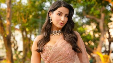 Nora Fatehi Shines in a Gorgeous Light Pink Saree, A Fashion Statement Like No Other