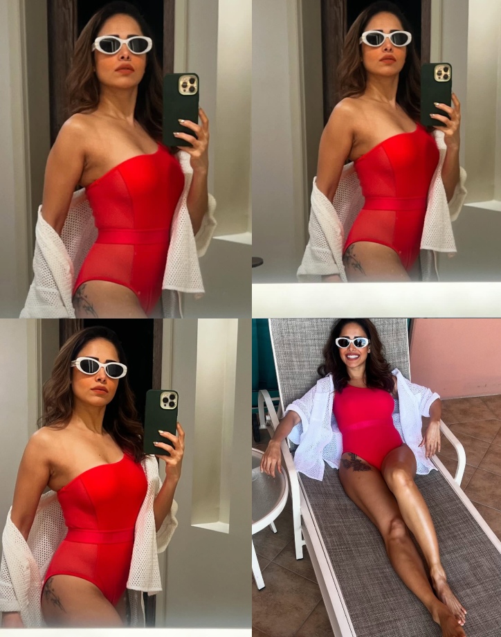 Nushrratt Bharuccha Redefines Vacation Style in Bold Red Bodycon Outfit 931230