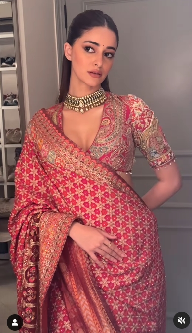 Ananya Panday's Trendy Inspiration For New Bride To Rock In Red Saree- See Pics 938107