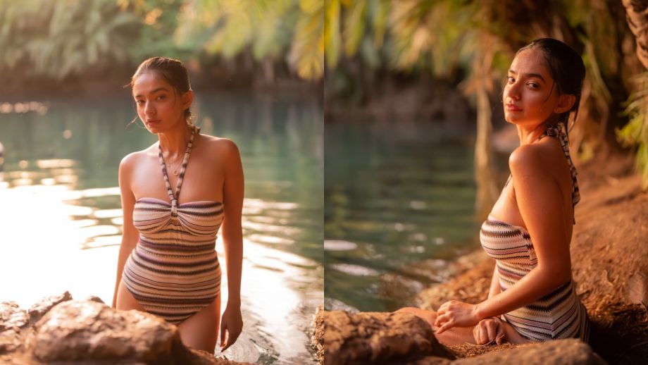 Anushka Sen Turns Mermaid In Striped Monokini, Checkout Her Sunkissed Hot Look 938869