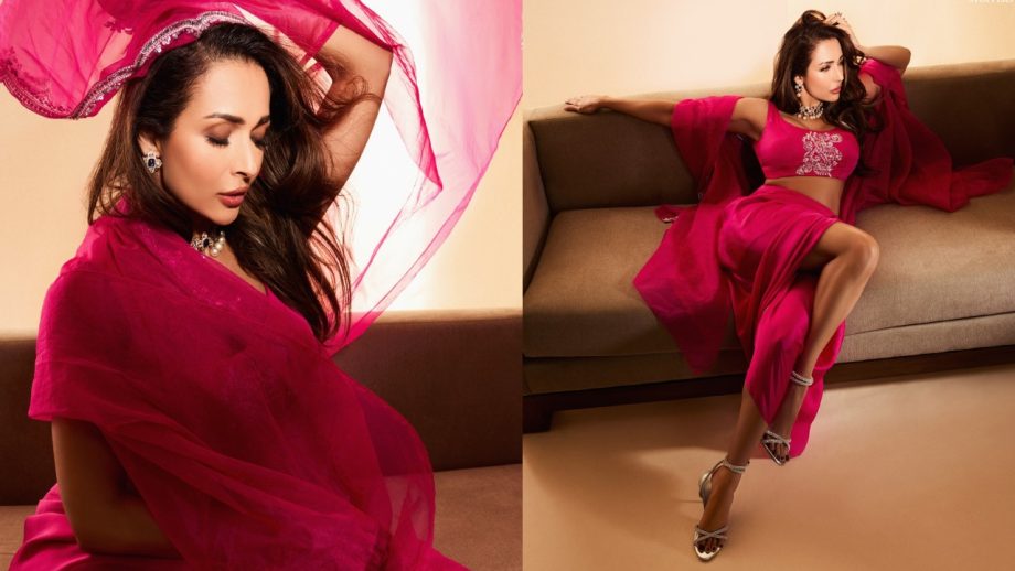 Malaika Arora Stuns in a Gorgeous Rani Pink Ensemble 937109