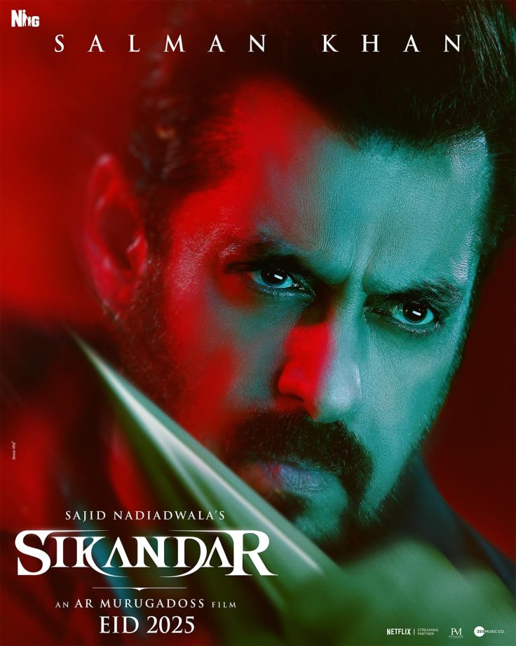 On Sajid Nadiadwala's Birthday another fiery poster of Salman Khan from Sikandar is OUT NOW 937425