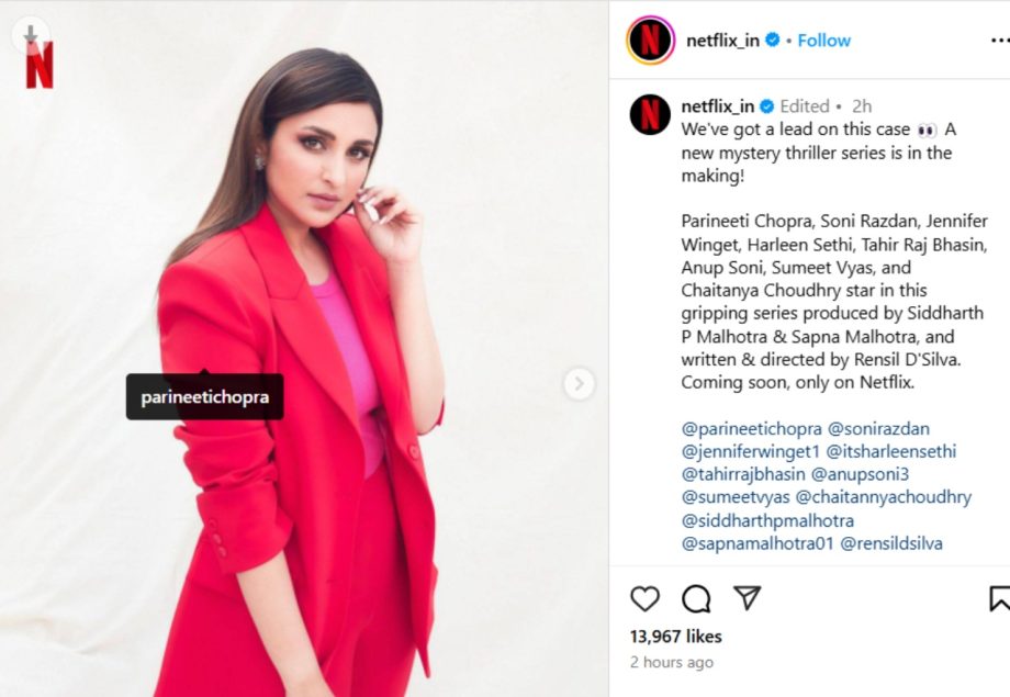 Parineeti Chopra to make her series debut with Netflix's next & alluring ensemble cast 938304