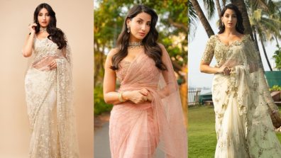 Times Nora Fatehi Proved Sheer Saree Is Her Ultimate Style Statement