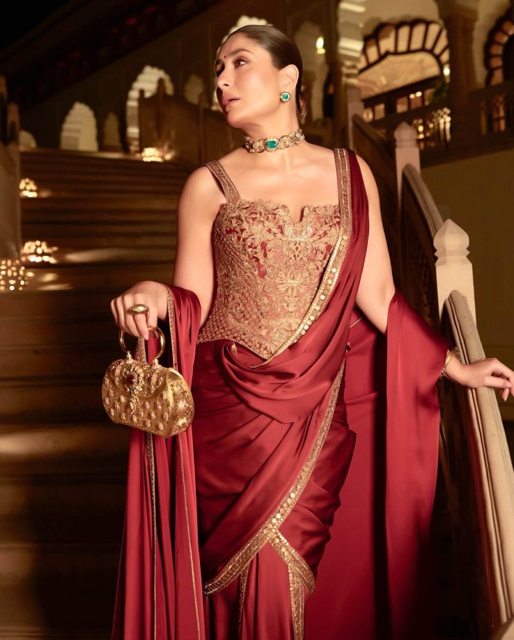 Kareena Kapoor In Traditional Maroon Attire Or Modern Trail Gown - Which Look Suits Her Best? 940139