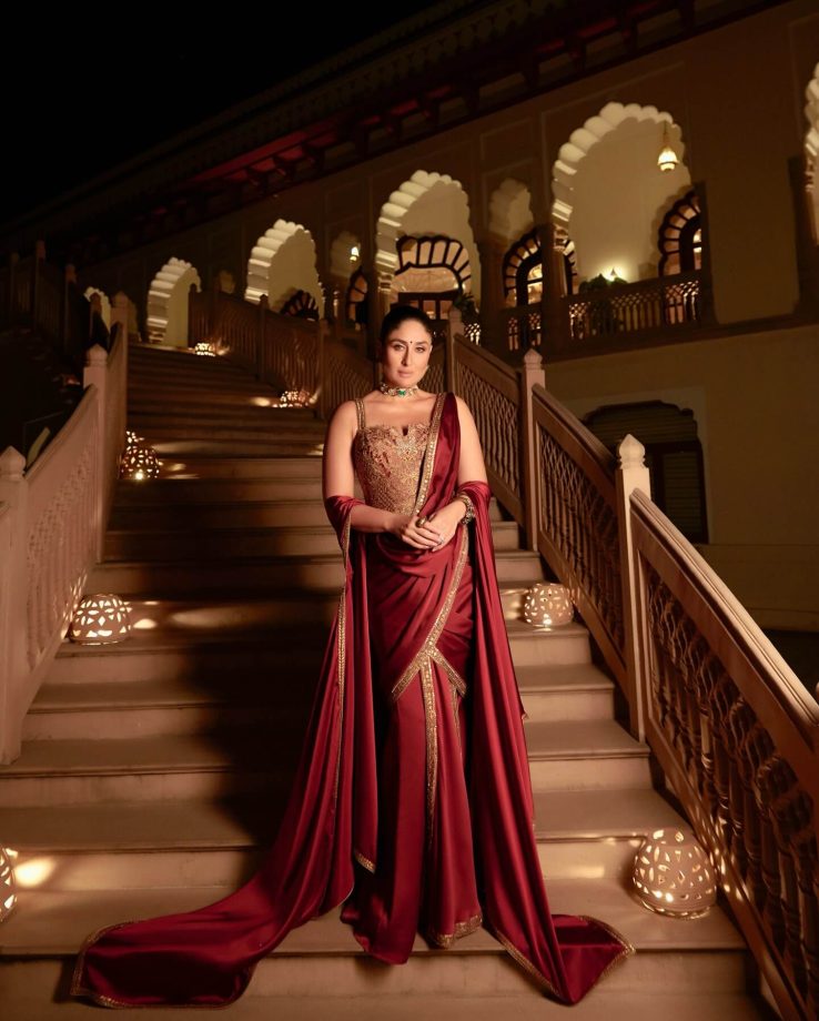 Kareena Kapoor In Traditional Maroon Attire Or Modern Trail Gown - Which Look Suits Her Best? 940141